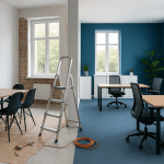 blog post header of an office